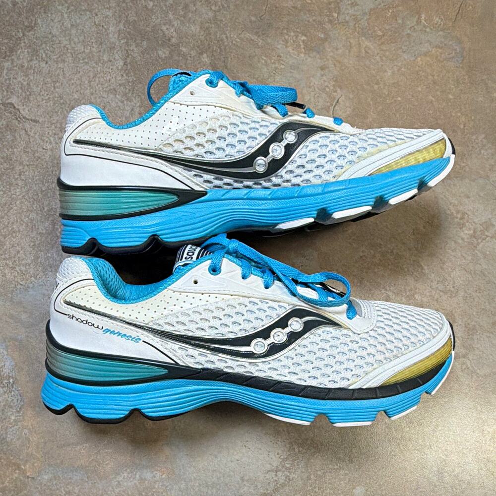 Saucony Shadow Genesis Women's Running Shoes White Blue Black Mesh 15105-1